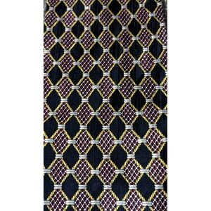 Men's Silk Necktie Angelino Italy Diamond Pattern Long Luxury Multicolored Wide